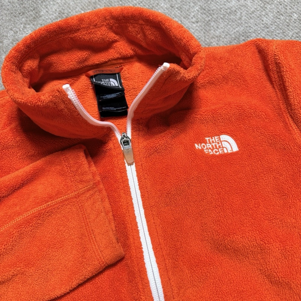 The North Face Small Fleece Jacket Full Zip Orange Women's Zipper Pockets